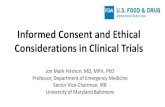 Informed Consent and Ethical Considerations in Clinical Trials - 01 Hirshon.pdf · Informed Consent and Ethical Considerations in Clinical Trials . Jon Mark Hirshon, MD, MPH, PhD.
