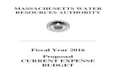Fiscal Year 2016 Proposed CURRENT EXPENSE BUDGET · Current Expense Budget to the Advisory Board for its review and comment. The FY16 Proposed Budget recommends a combined assessment
