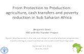 From Protection to Production: agriculture, cash transfers ... · • Productivity of food staples is key to economic growth – Agricultural productivity determines price of food,