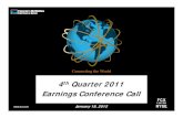 Earnings Conference Call · 2017. 5. 4. · 4Q11 & 2011 Highlights Sales Data 4Q11 4Q10 2011 2010 Financial Results (in millions, except per share amounts) (1) Net income applicable