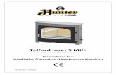 Telford Inset 5 MKII - Hunter Stoves · the Inset 5 MKII adaptor. Use self tapping screws through the holes provided to fix the flue in place. The upper section of the fireback will