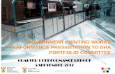 GOVERNMENT PRINTING WORKS PERFORMANCE … · 2. Strategic Outcomes - Slide 4 3. Summary of Quarter 1 Performance - Slide 5 4. Summary of Quarter 1 Financial Report - Slide 6-7 5.