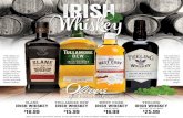 Irish Whiskey...“Irish whiskey can be traced back to the 11th century when Irish monks brought distillation techniques back from the Mediter-ranean. Unlike their neighbors in Scot-land,