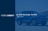 1Q 2019 Earnings Review · Worldwide Credit Loss Metrics • Worldwide credit loss metrics remain strong • Credit loss reserve based on historical losses, portfolio quality, and