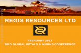 For personal use only REGIS RESOURCES LTD · “Quarterly Report to 31 December 2016” and for which Competent Person’s consents were obtained. The Competent Person’s consents