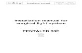 Installation manual for surgical light system PENTALED 30E · 2. The warranty begins on the date of product shipment from the RIMSA warehouse to the buyer. 3. In case of disputes,
