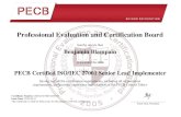 hereby attests that Benjamin Blampain Blampain.pdfProfessional Evaluation and Certification Board€ hereby attests that Benjamin Blampain€ is awarded the title €€ PECB Certified