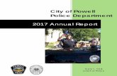 City of Powell Police Department...2 Description 2017 2016 Change A Calls for Service 20,493 19,128 7.1% B Dispatched Calls 6,093 5,638 8.1% C Police Reports 1,360 1,276 6.6% D Adult
