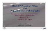 High RAP Asphalt Mixes and Asphalt Mixes with Shingles...2 5 4 RAP Stockpiling and Management Outline Brief Review of Shingles in Asphalt Mixes 3 Proposed Changes for Design of RAP