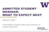 ADMITTED STUDENT WEBINAR: WHAT TO EXPECT NEXTblogs.uw.edu/mbaapp/files/2017/05/Admitted-Student-Webinar-What … · May 23rd, 2017 Presented by: Amber Janke, Kara Fichthorn, & Lindsay