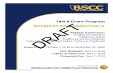 Title II Grant Program DRAFT - BSCC · The signed Proposal must be received by the BSCC by 5:00 p.m. on June 7, 2019. 1. Mail one original signed Proposal to the following address: