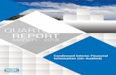 REPORT QUARTERLY · Page 06 Quarterly Report March - 2018 Note March 31, 2018 December 31, 2017 (Un-audited) (Audited) CONDENSED INTERIM STATEMENT OF FINANCIAL POSITION AS AT MARCH