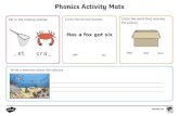  · Web viewPhonics Activity Mats chip Phonics Activity Mats Circle the picture that matches the sentence. Jack was sitting on a chair. g__t coin chin __ed Write a sentence about