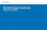 Background Screening Trends & Best Practices Report 2016 · 2019. 3. 28. · SterlingBackcheck’s Background Screening Trends & Best Practices Report 2016 provides employers and