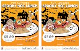 SPOOKY HOT LUNCH - All Schools Spooky Spaghetti with Eyeballs & Broomstick Whole grain pasta tossed
