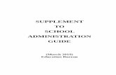 SUPPLEMENT TO SCHOOL ADMINISTRATION GUIDE · Section 6.4 on “Procurement of stores and services”, section 8.5 on “Maintenance of school premises” and section 8.6 on “Alterations
