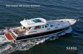 he Sabre 48 Salon Express · and translucent Shoji screens turn natural light to a subtle glow. The master berth is an island queen with an athwartships orientation allowing flat