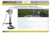 Installation Manual and Operating Instructions · 2020. 3. 18. · Installation Manual and Operating Instructions Inspect Shipment ... 101 SS FOOT VALVE ASSEMBLY 400-FV102 ... FEMALE