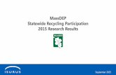 MassDEP Statewide Recycling Participation 2015 Research Results · 2017. 8. 27. · with separate recycling bins in the trash storage area and the number of these residents included