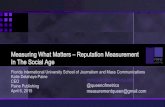 Measuring What Matters Reputation Measurement In The Social … · 2015. 4. 6. · Measuring What Matters – Reputation Measurement In The Social Age Florida International University