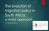The evolution of migration policy in South Africa: a ...cplo.org.za/.../03/Migration-Policy-in-South-Africa...Migration Policy towards restrictions In 2010 SA received 185 918 asylum