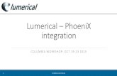 Lumerical PhoeniX integration - 7pennies.com · INTERCONNECT Lumerical Solutions Photonic Component Design Optoelectronic solvers, Experimental data Compact Model Parameter Extraction