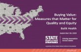 Buying Value: Measures that Matter for Quality and Equity · 3. CMS Core Quality Measures Collaborative 4. CMS eCQMs for EPs/ECs 5. CMS Health Home Measure Set 6. CMS Hospital Value-Based