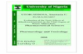 University of Nigeria B.pdfa project report submitted to the department of pharmacology and toxicology, faculty of pharmaceutical sciences, university of nigeria nsukka in partial