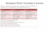 Answers from Tuesday’s lesson...Nouns can also be verbs! As we know, nouns are words that name things, people and places and verbs are words that name actions. However, the English