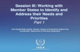 Session III: Working with Member States to Identify and ...Session III: Working with Member States to Identify and Address their Needs and Priorities Part 1 Ana Claudia Raffo-Caiado,