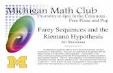 Farey Sequences and the Riemann Hypothesis · 1920’s Franel and Landau proved that RH is equivalent to a natural question about rational fractions. The n-th Farey sequence is the