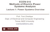 Lecture 1: Power Systems Overview3uuiu72ylc223k434e36j5hc-wpengine.netdna-ssl.com/wp-content/upl… · ECEN 615 Methods of Electric Power Systems Analysis Lecture 1: Power Systems