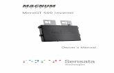 MicroGT 500 Inverter - Wholesale Solar · and on the MicroGT 500 inverter system and the PV array. • Be aware that the body of the MicroGT 500 inverter is the heat sink and can