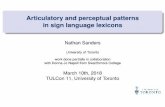 Articulatory and perceptual patterns in sign language lexiconssanders.phonologist.org/Papers/sanders-tulcon.pdf · I reduce number of moving articulators: e.g. simpliﬁcation of