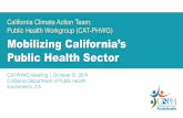 California Climate Action Team: Public Health Workgroup ... · Climate Change is a Health Emergency • Climate change is impacting our health now • The warmer it gets, the worse