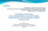 THE BASIS & PROCESS FOR CONSIDERING NUCLEAR POWER … 1/11-J.Ibrahim.pdf · PENINSULAR MALAYSIA: ELECTRICITY GENERATING CAPACITY-6,000-5,000-4,000-3,000-2,000-1,000 0 1,000 2,000