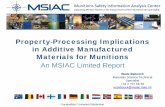 Property-Processing Implications in Additive Manufactured … · 2018. 5. 11. · • A 2017/18 Work Element: – Novel Material Flaws & Processing/Property Implications of Additive