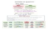 ADVERBS OF QUANTITY - WordPress.com · ADVERBS OF QUANTITY We can use more with plural countable nouns and uncountable nouns: There are more chairs in the room opposite if you need