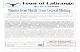 New Town of LaGrange · 2020. 5. 23. · Town of LaGrange April 2013 Newsletter Minutes of the regular meeting of the Town of LaGrange, Wyoming, meeting at the Town Hall on March