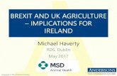 BREXIT AND UK AGRICULTURE IMPLICATIONS FOR IRELAND · Weaker Pound = Bad for Irish exporters Good for UK Farming SHORT TERM BREXIT UPSIDE 1.0 0.66 0.9 0.83 0.77 ... •UK and EU heavily