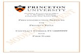 Princeton University - Facilities Procurement Office E. A ......Princeton, NJ 08544 Firm Name Address, City, State, Zip This Preconstruction Services Contract Contract(the “”)