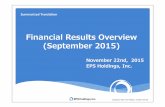 Ver.3 20151120 Financial Results Overview (September 2015)pdf.irpocket.com/C4282/OumS/dC23/DhAA.pdf · our company based on the available information at the time of the creation of