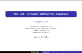MA 108 - Ordinary Differential Equationsdey/diffeqn_spring14/lecture5_D2.pdf · Santanu Dey Lecture 5. Outline of the lecture Bernoulli equation Orthogonal Trajectories Lipschitz