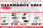 petersofkensington.com.au End of Year CLEARANCE SALE · 2018. 1. 2. · DELSEY 65% OFF ANOLON 80% OFF 65% OFF 60% OFF 45% OFF Made in USA Four Star 8 Piece Knife Block Set B RRP $855
