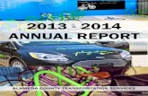 2013 - 2014 ANNUAL REPORT€¦ · 2013 - 2014 ANNUAL REPORT ALAMEDA COUNTY TRANSPORTATION SERVICES . Transportation Services Annual Report – FY 2013/14 2 Welcome to Alameda County,