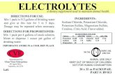 Electrolytes (20 x 2 lb) Label - Jordan · Mix 1 pack per 4 gallons of stock solution. GUARANTEED ANALYSIS Cations: % mEq/100g Anions: % mEq/100g Potassium 44.88 1151 Chloride 46.87