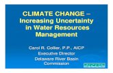 CLIMATE CHANGE CLIMATE CHANGE – Increasing Uncertainty in ... · Overlay Climate Change on other Water Resources Impacts Increasing demand, increased impervious cover, loss of forests,