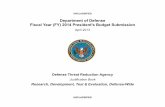 Fiscal Year (FY) 2014 President's Budget Submission … · 2013. 10. 3. · UNCLASSIFIED Defense Threat Reduction Agency • President's Budget Submission FY 2014 • RDT&E Program