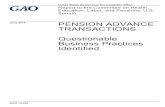 GAO-14-420, PENSION ADVANCE TRANSACTION: Questionable ... · practices and to obtain pension advance offers. This information was compared with the terms of other ... targeted financially