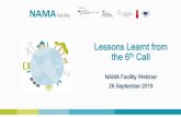 Lessons Learnt from the 6 Call - Start - NAMA Facility · 9/26/2019  · II. 6th Call Analysis and Lessons Learnt i. Q&A III. 6th Call Sectoral Observations IV. NAMA Support Project